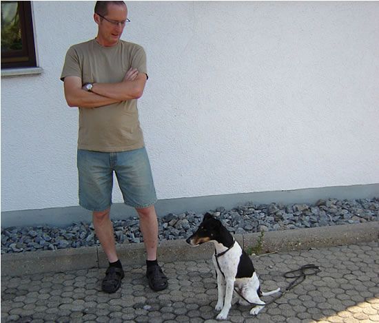 Wir warten auf unseren Auftritt in der Gebrauchshundklasse.